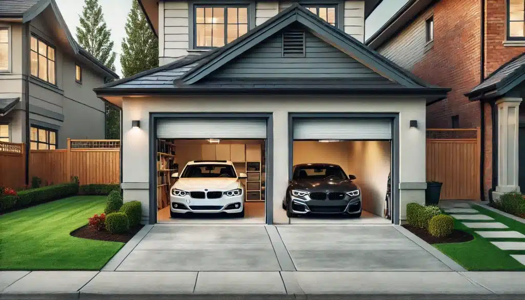how wide is a double garage door