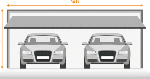 double garage door dimensions